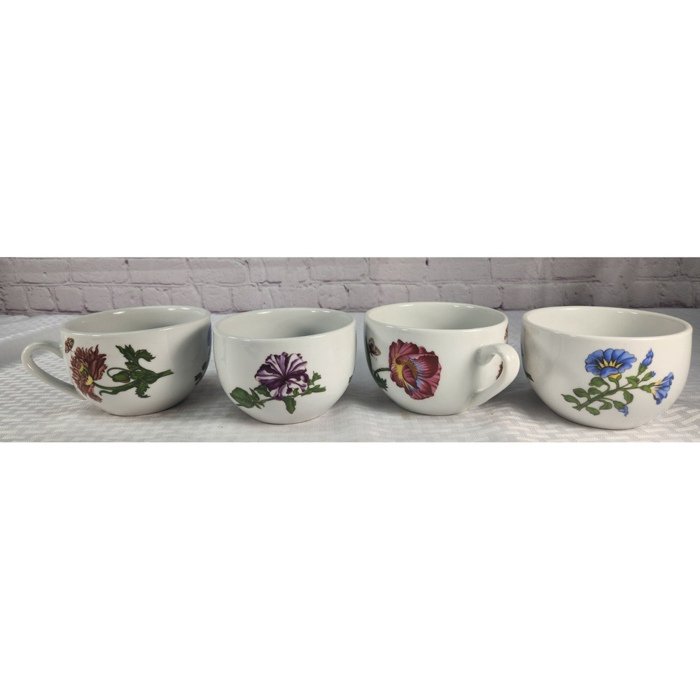 Bia Cordon Bleu Caroline Large Soup Cups Cappuccino Coffee Mugs Botanical Flower